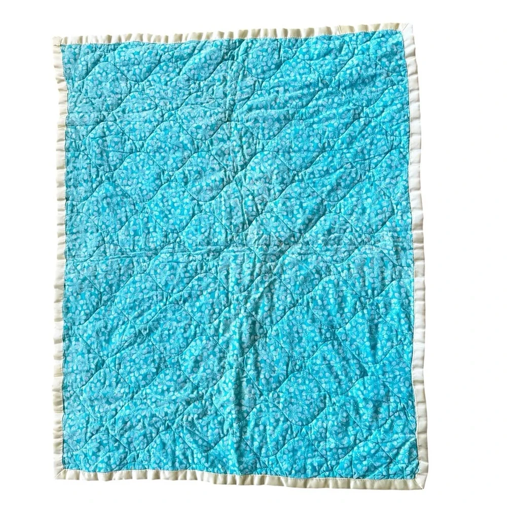Handmade Quilt By TheGirlsGetCreative Ducky Baby Quilt Blanket Blankie Satin